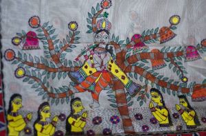 Madhubani Art on Saree